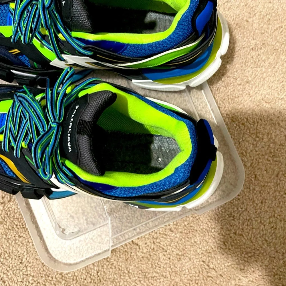 Balenciaga Multicolor Blue Neon Green Black Track Sneakers